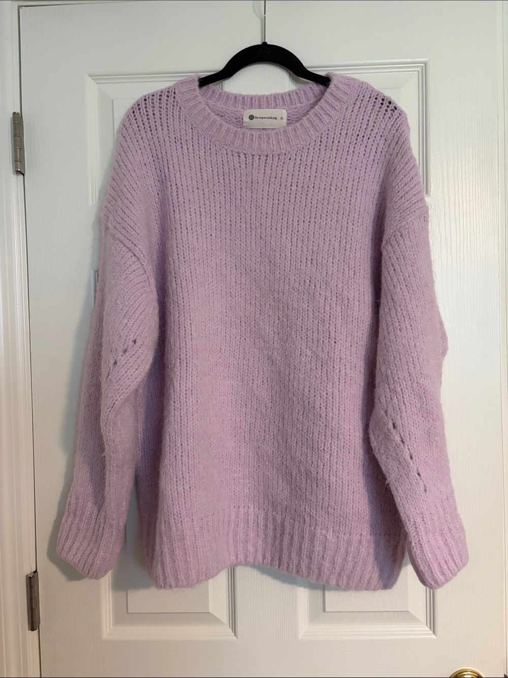 The Impeccable Pig Soft Lavender Oversized Knit Sweater - Women